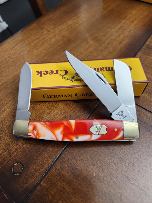 GERMAN CREEK 4 1/4" Large Stockman Pocket Knife Three Blade Peppermint Handle NEW!!!