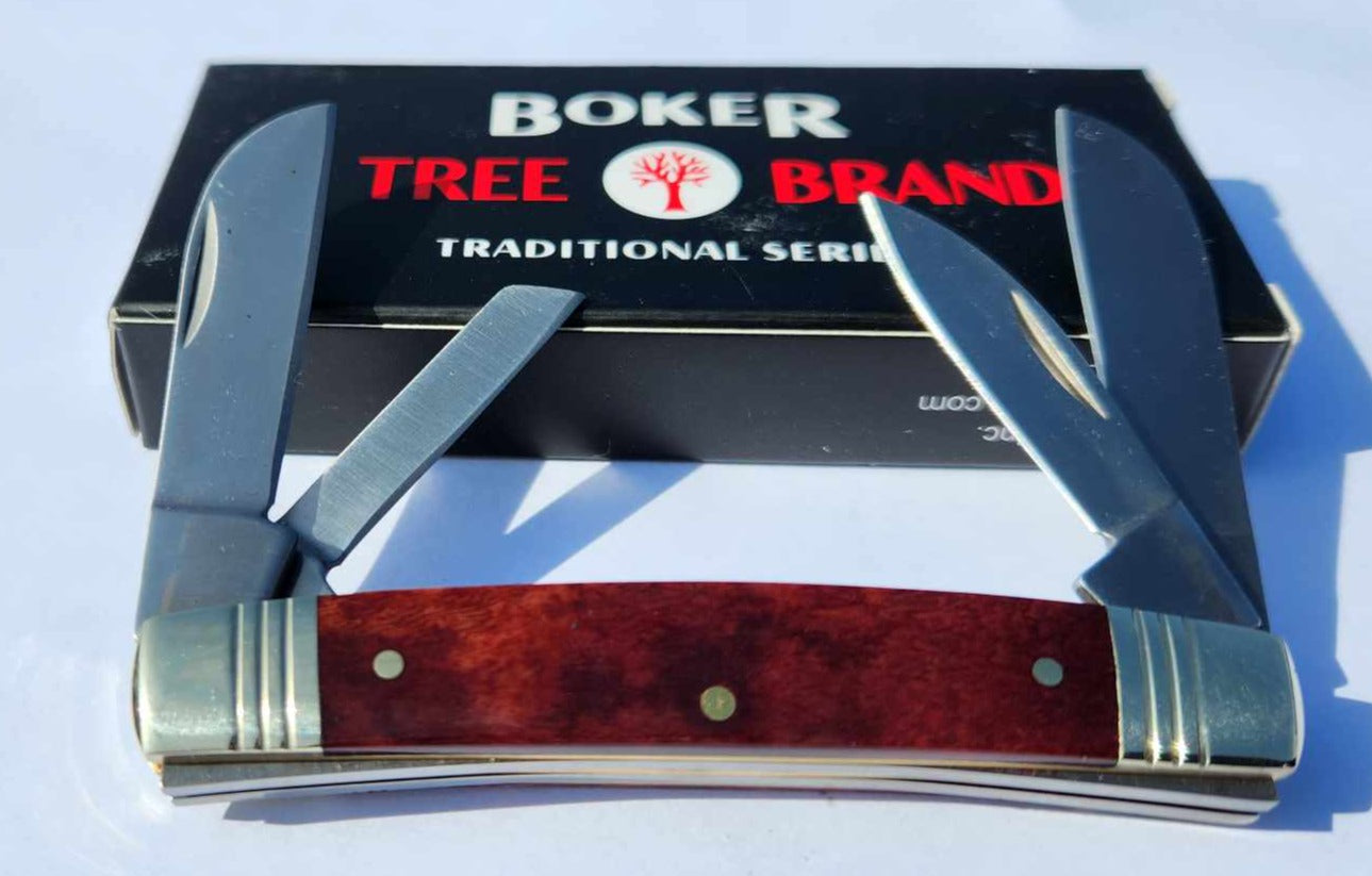 Boker Tree Brand Congress Smooth Brown Bone 1095 Carbon Steel Blades
