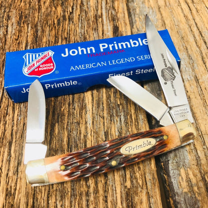 John Primble Serpentine Pocket Knife 3 3/8" JIGGED BONE NEW JP300079JB