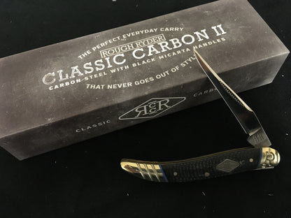 Rough Ryder Classic Carbon II Micarta Small Toothpick RR2208