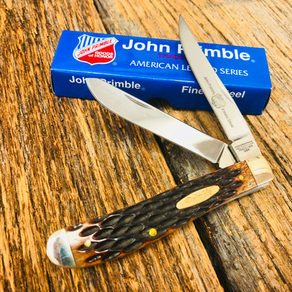 John Primble TRAPPER Pocket Knife 3 7/8" JIGGED BONE NEW JP300082JB