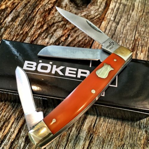 BOKER PLUS Stockman Folding Pocket Knife 3 1/4" ORANGE Handles NEW BO234O